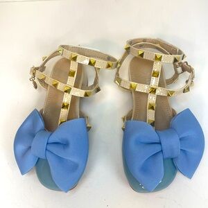 Girls designer studded bow dress shoes size 11